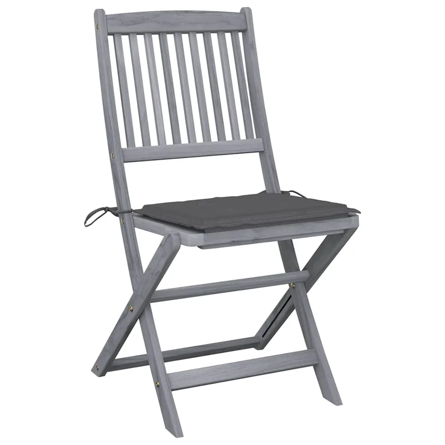 Chaises pliables d'extérieur lot de 6 et coussins Bois d'acacia - 2