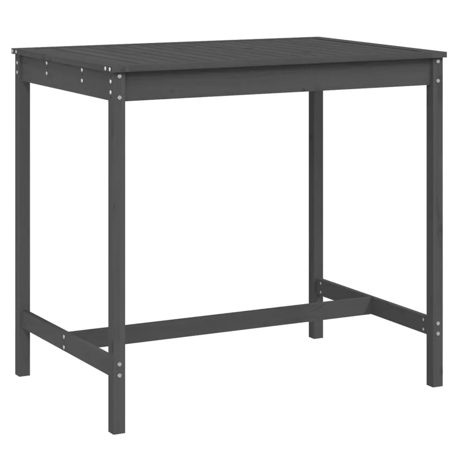 Table de jardin gris 121x82,5x110 cm bois massif de pin - 2