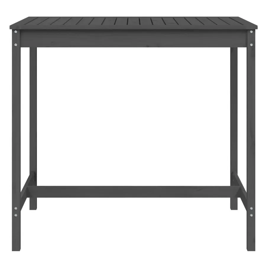 Table de jardin gris 121x82,5x110 cm bois massif de pin - 4