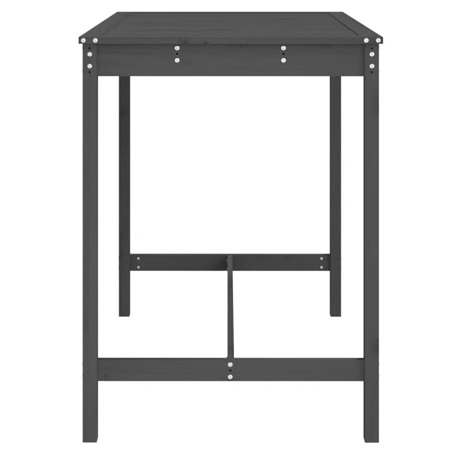 Table de jardin gris 121x82,5x110 cm bois massif de pin - 5