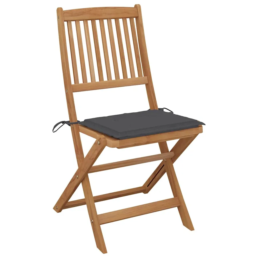 Chaises pliables de jardin lot de 6 avec coussins Bois d'acacia - 3