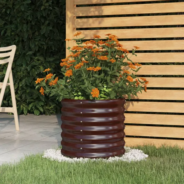 Jardinière de jardin Acier galvanisé 40x40x36 cm Marron