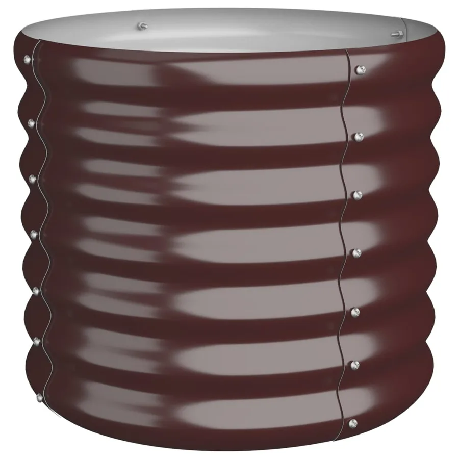 Jardinière de jardin Acier galvanisé 40x40x36 cm Marron - 2