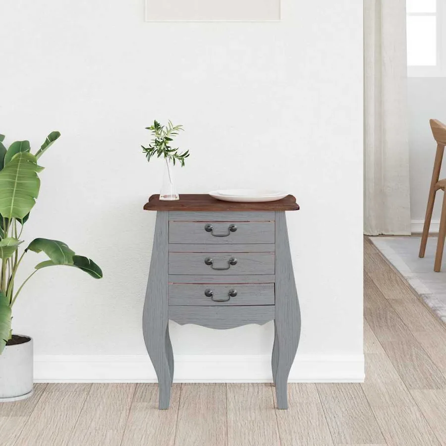 Table de chevet bois d'acajou massif 48x35x64 cm - 3