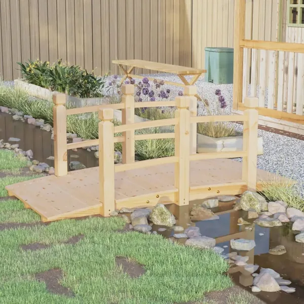 Pont de jardin avec garde-corps 150x67x56cm bois massif épicéa