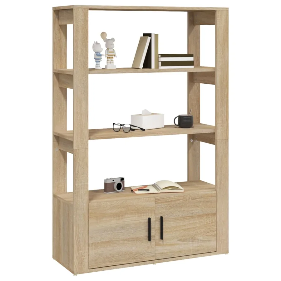 Buffet Chêne sonoma 80x30x119,5 cm Bois d'ingénierie - 4