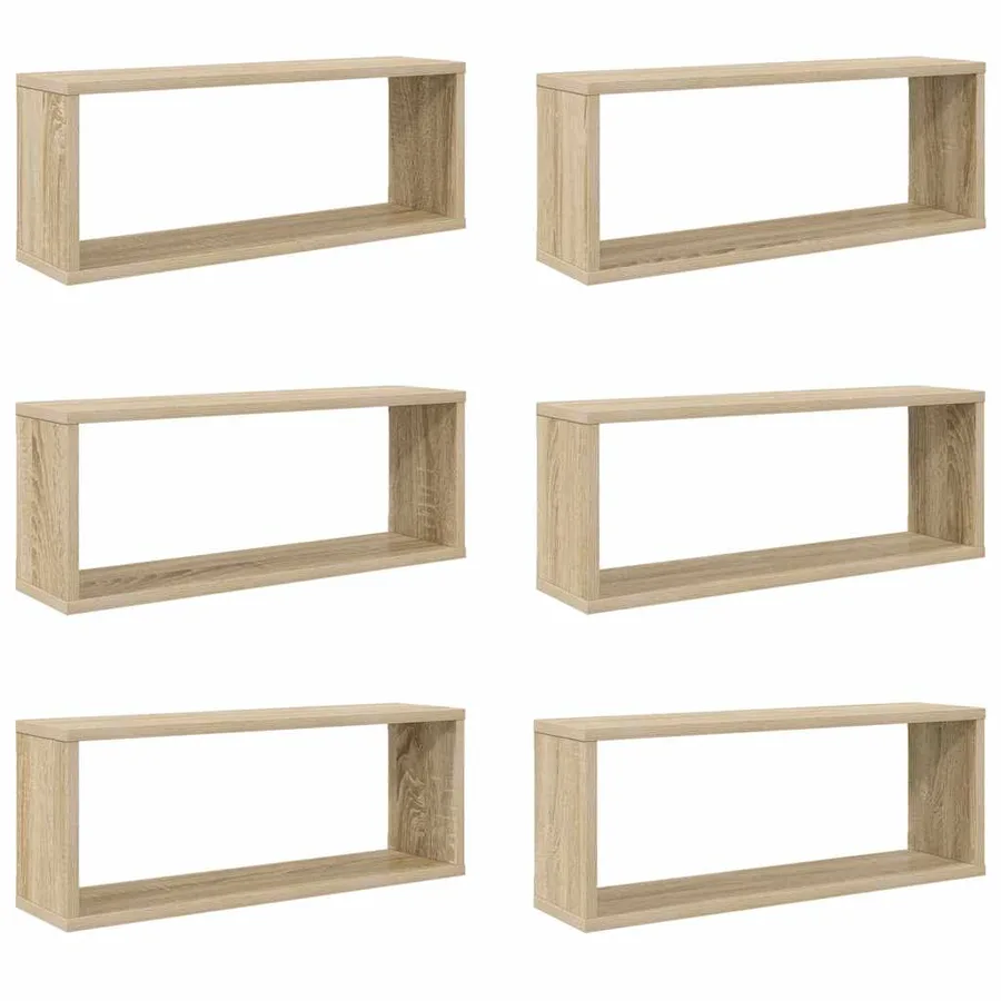 Étagères murales cube 6 pcs Chêne sonoma Bois d’ingénierie - 2