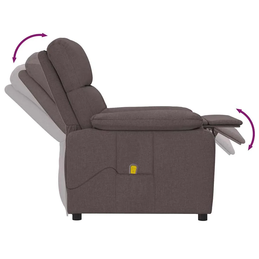 Fauteuil de massage Marron foncé Tissu - 6