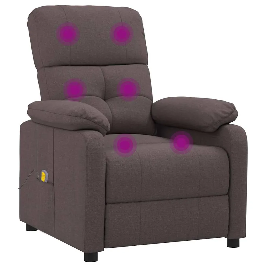 Fauteuil de massage Marron foncé Tissu - 7