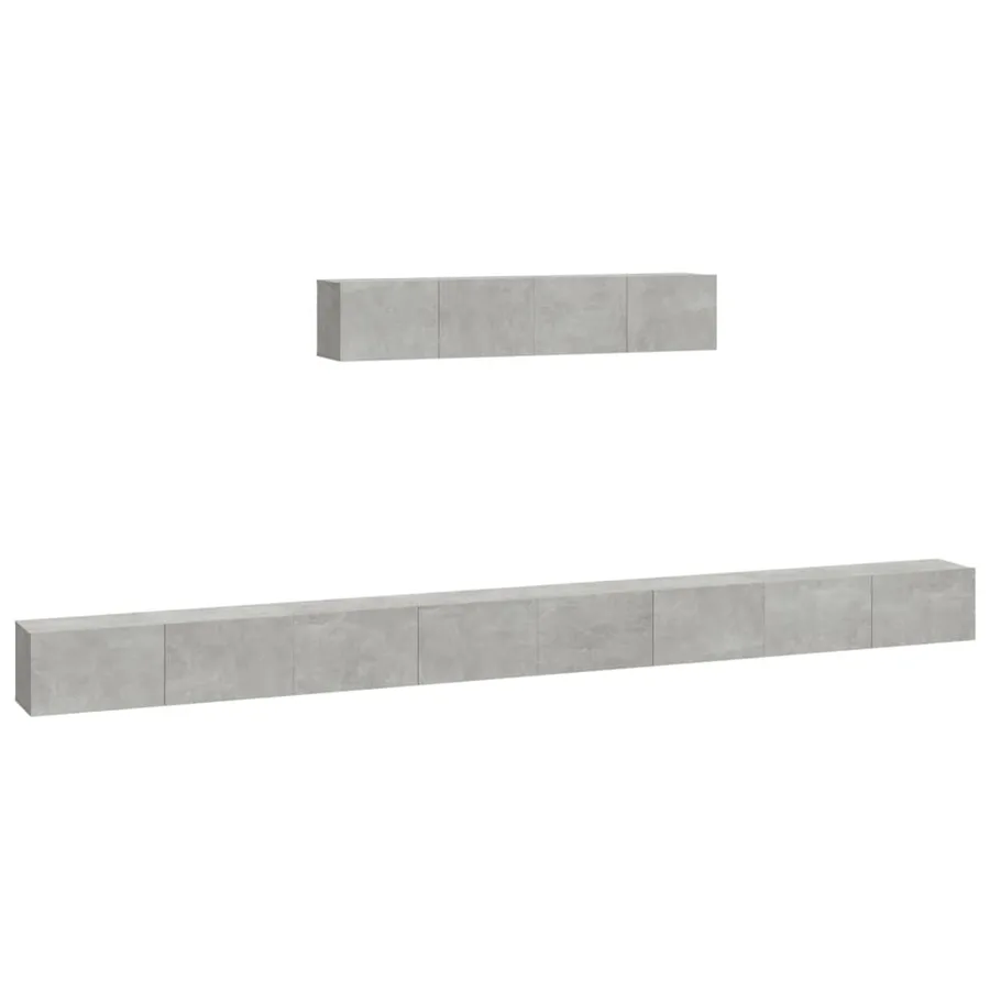 Ensemble de meubles TV 6 pcs Gris béton Bois d'ingénierie - 2