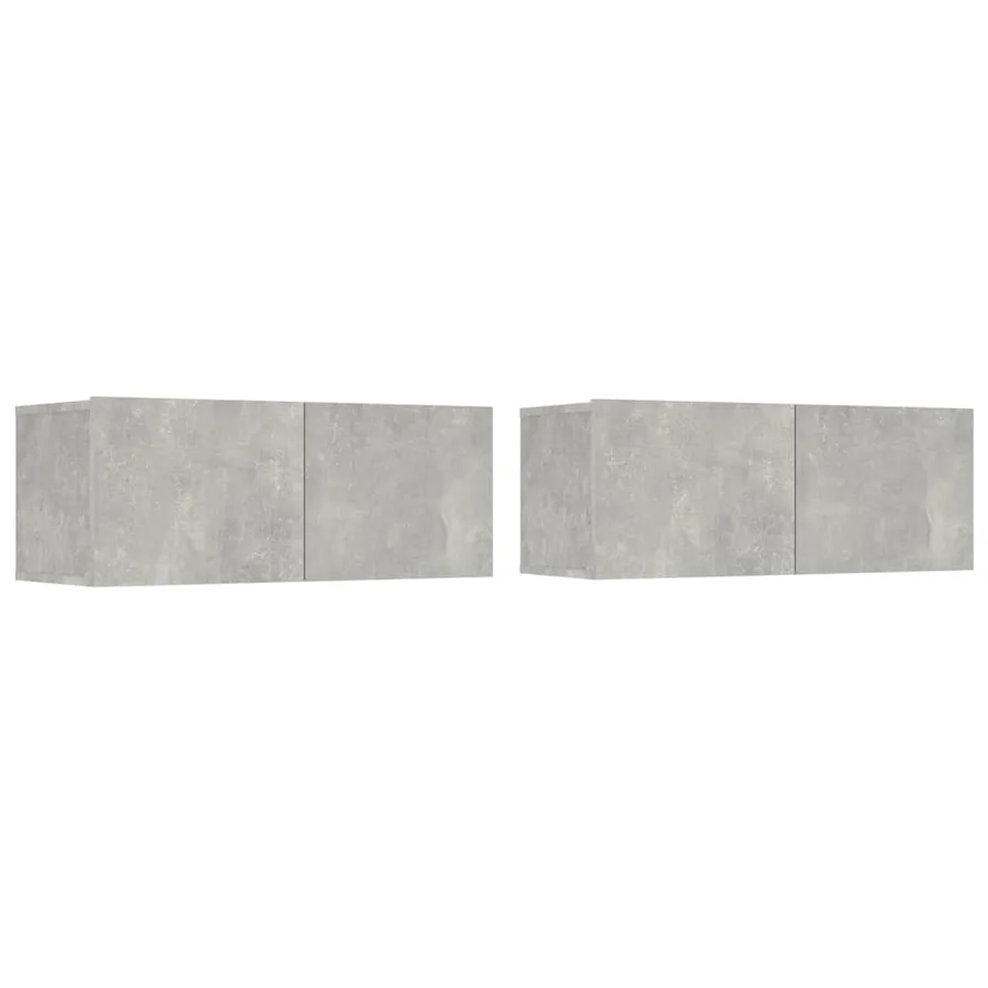 Ensemble de meubles TV 6 pcs Gris béton Bois d'ingénierie - 3