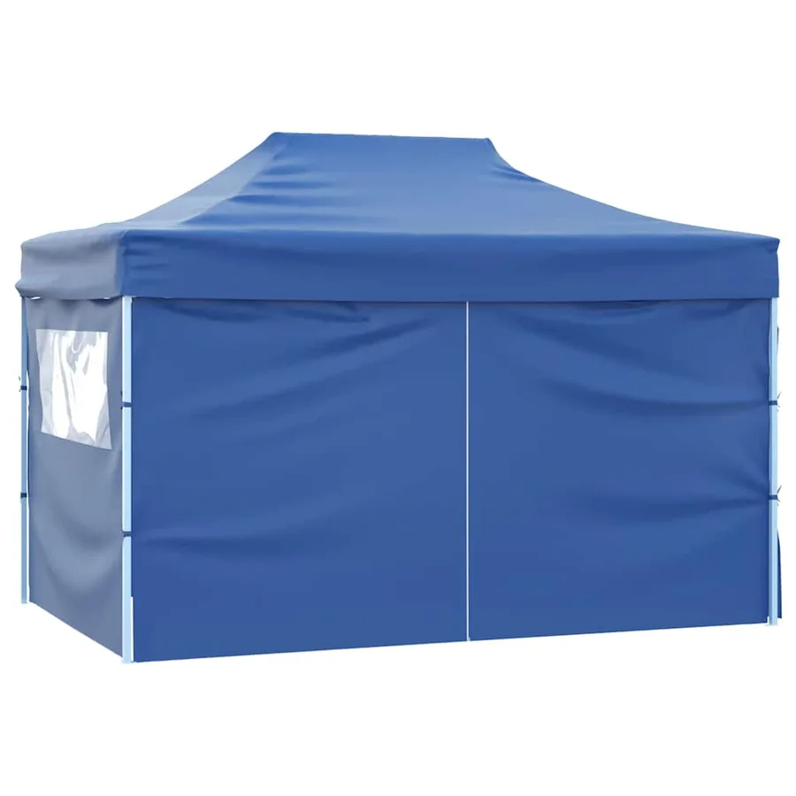 Tente pliable avec 4 parois latérales 3 x 4,5 m Bleu - 6