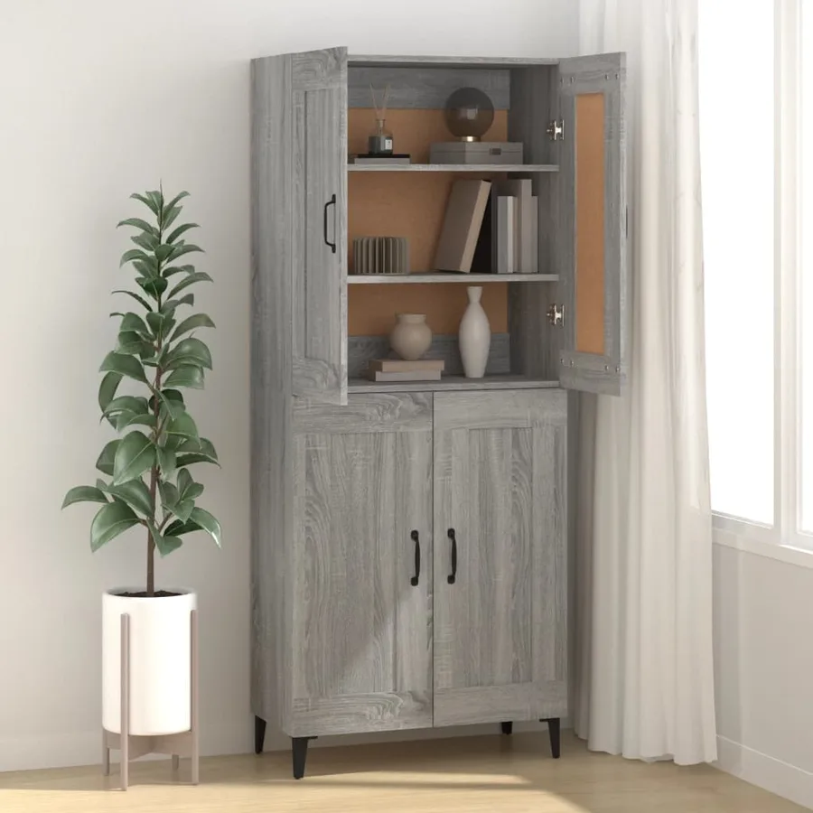 Buffet sonoma gris 69,5x34x90 cm bois d'ingénierie - 3