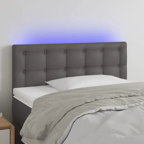Tête de lit à LED Gris 80x5x78/88 cm Similicuir