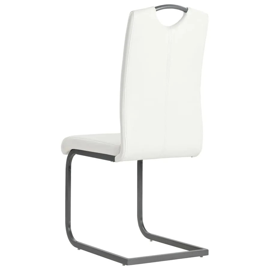 Chaises à manger cantilever lot de 2 blanc similicuir - 5