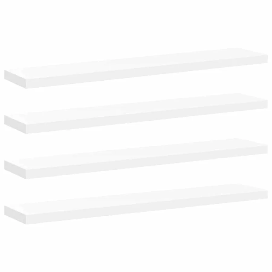 Étagères murales flottantes 4 pcs blanc 120x23,5x3,8 cm MDF - 2