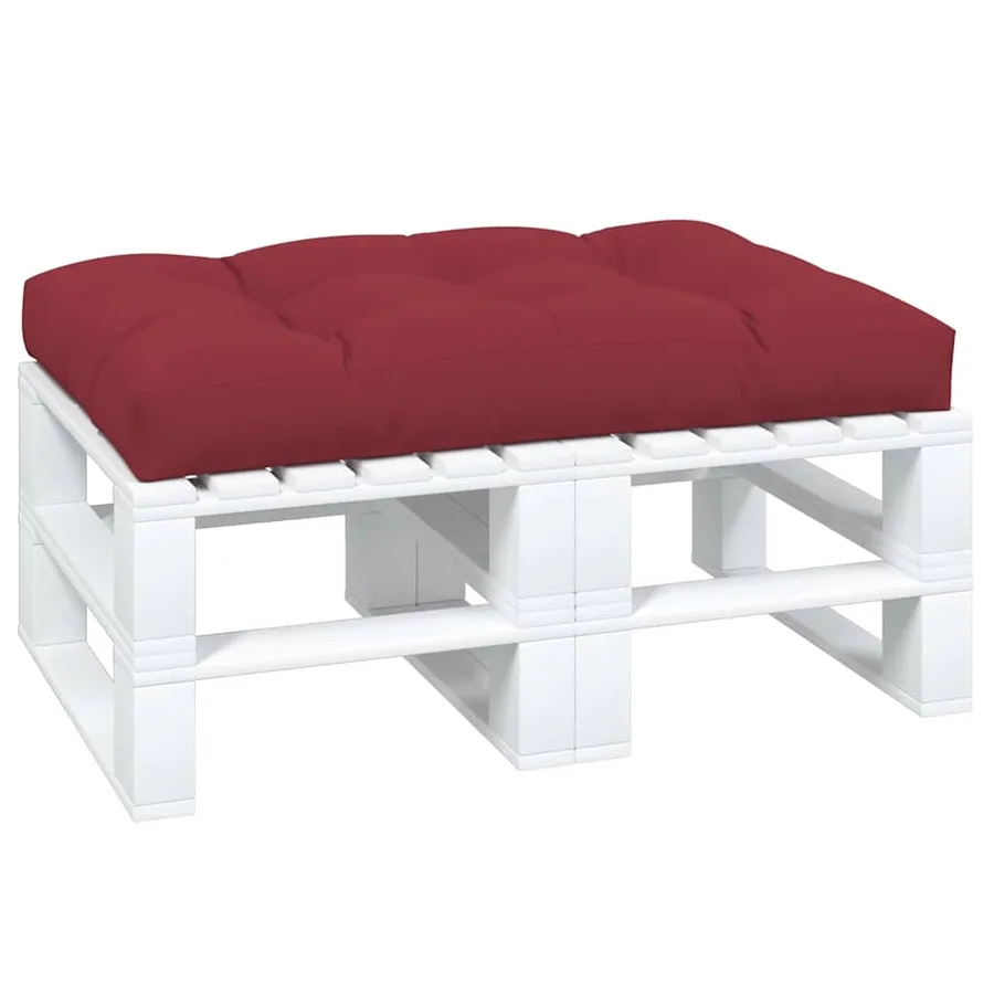 Coussin de palette rouge bordeaux 120x80x12 cm tissu - 3