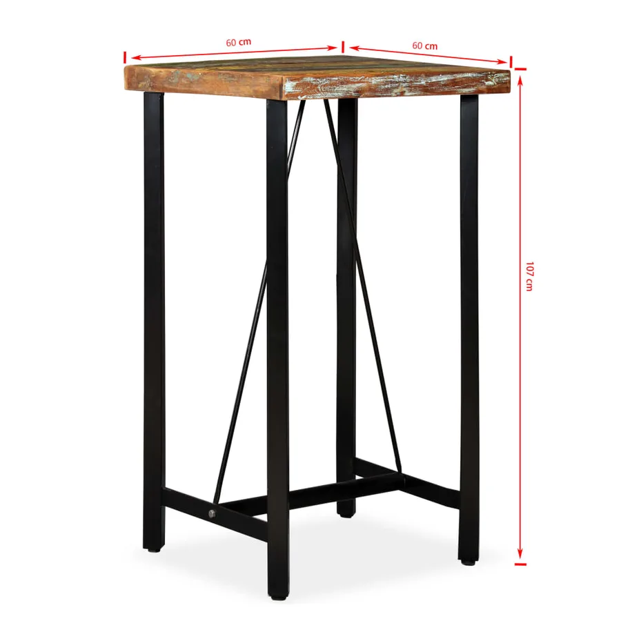 Ensemble de bar 3 pcs Bois de récupération massif - 13