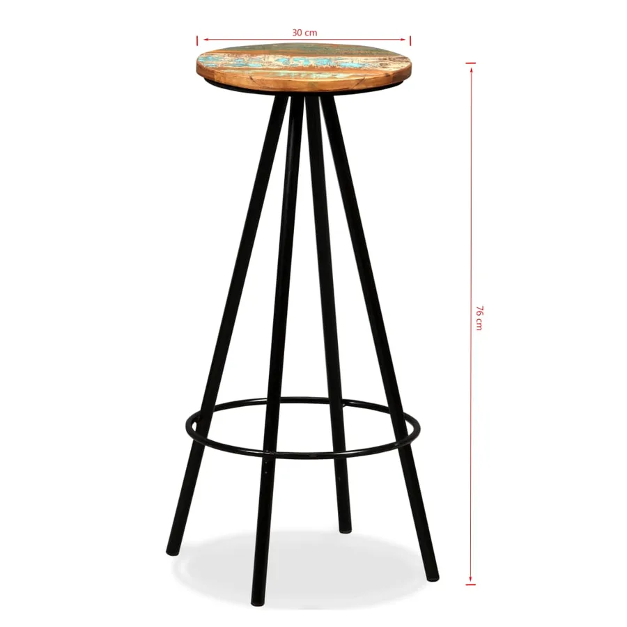 Ensemble de bar 3 pcs Bois de récupération massif - 14