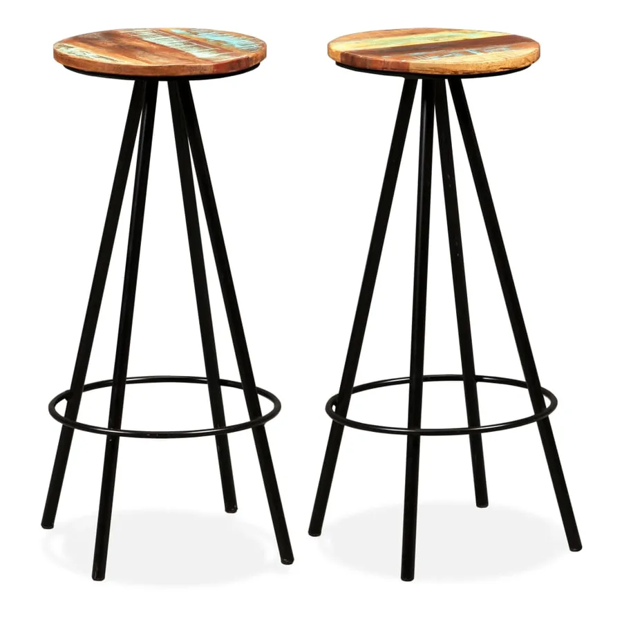 Ensemble de bar 3 pcs Bois de récupération massif - 4