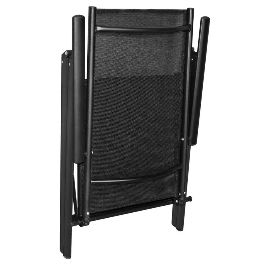 Chaises pliables de jardin lot de 4 Aluminium et textilène Noir - 7