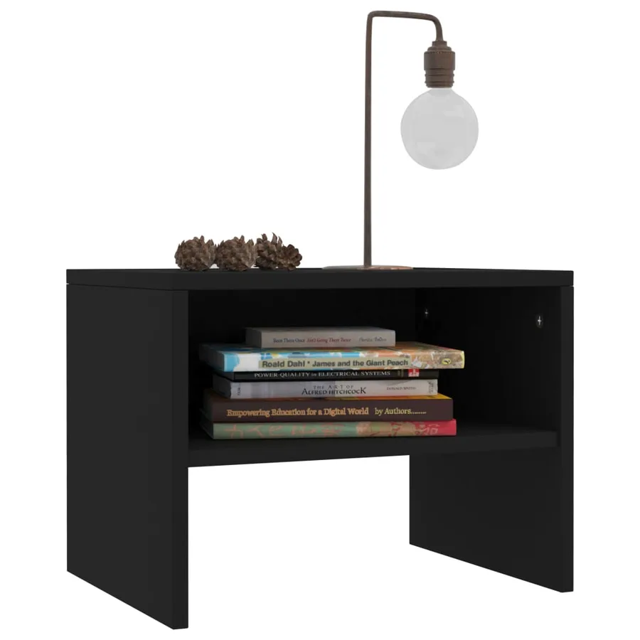 Tables de chevet 2 pcs Noir 40x30x30 cm Bois d'ingénierie - 3