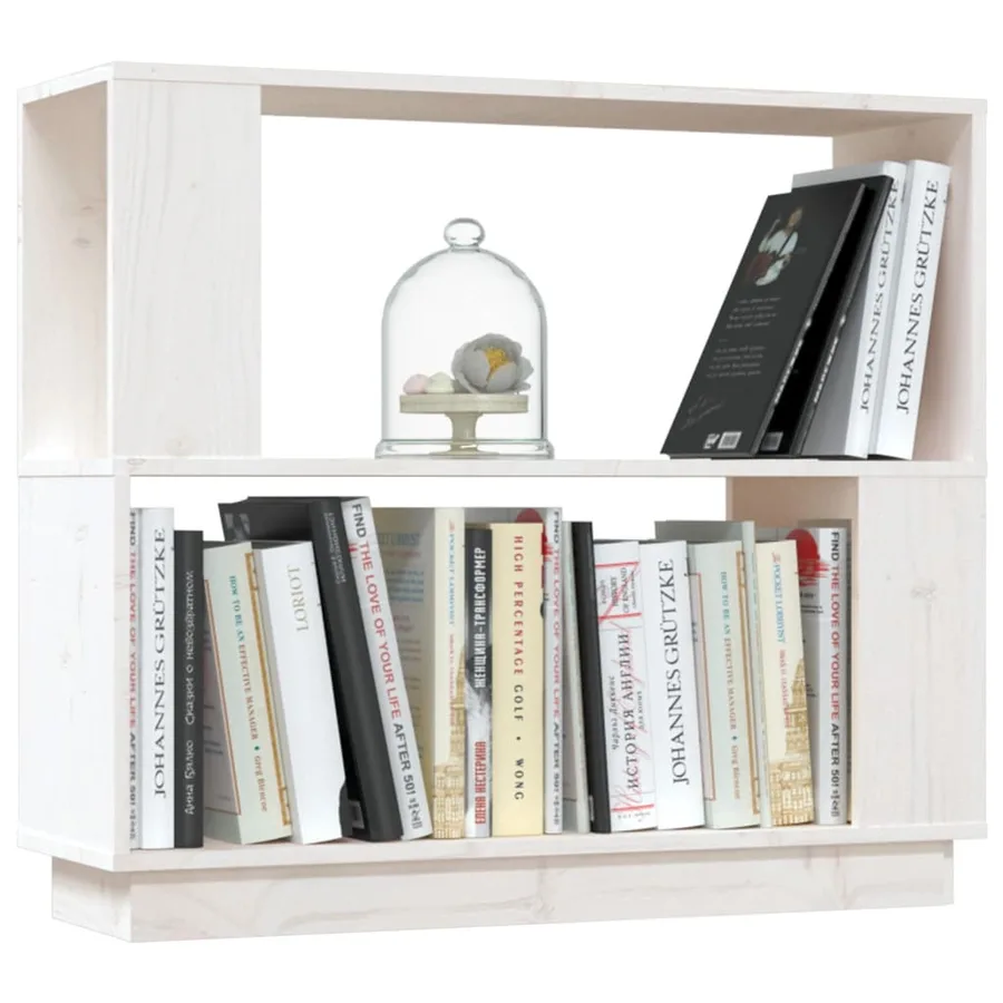 Bibliothèque/Séparateur de pièce Blanc 80x25x70 cm Pin solide - 4