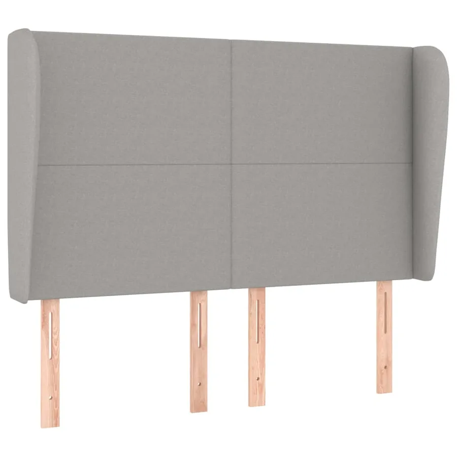 Tête de lit avec oreilles Gris clair 147x23x118/128 cm Tissu - 2
