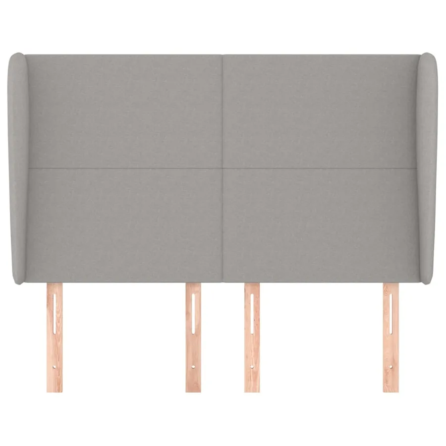 Tête de lit avec oreilles Gris clair 147x23x118/128 cm Tissu - 3