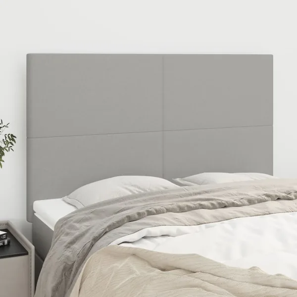 Tête de lit Gris clair 144 x 5 x 118/128 cm Tissu