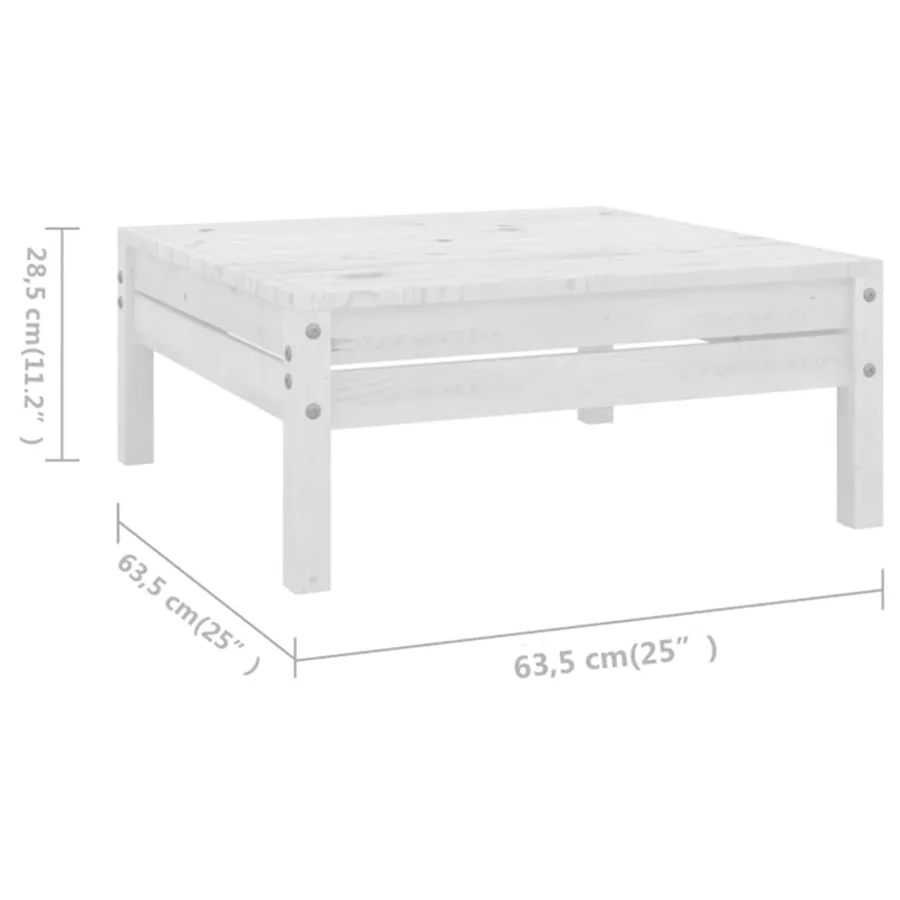 Salon de jardin 6 pcs Bois de pin massif Blanc - 8