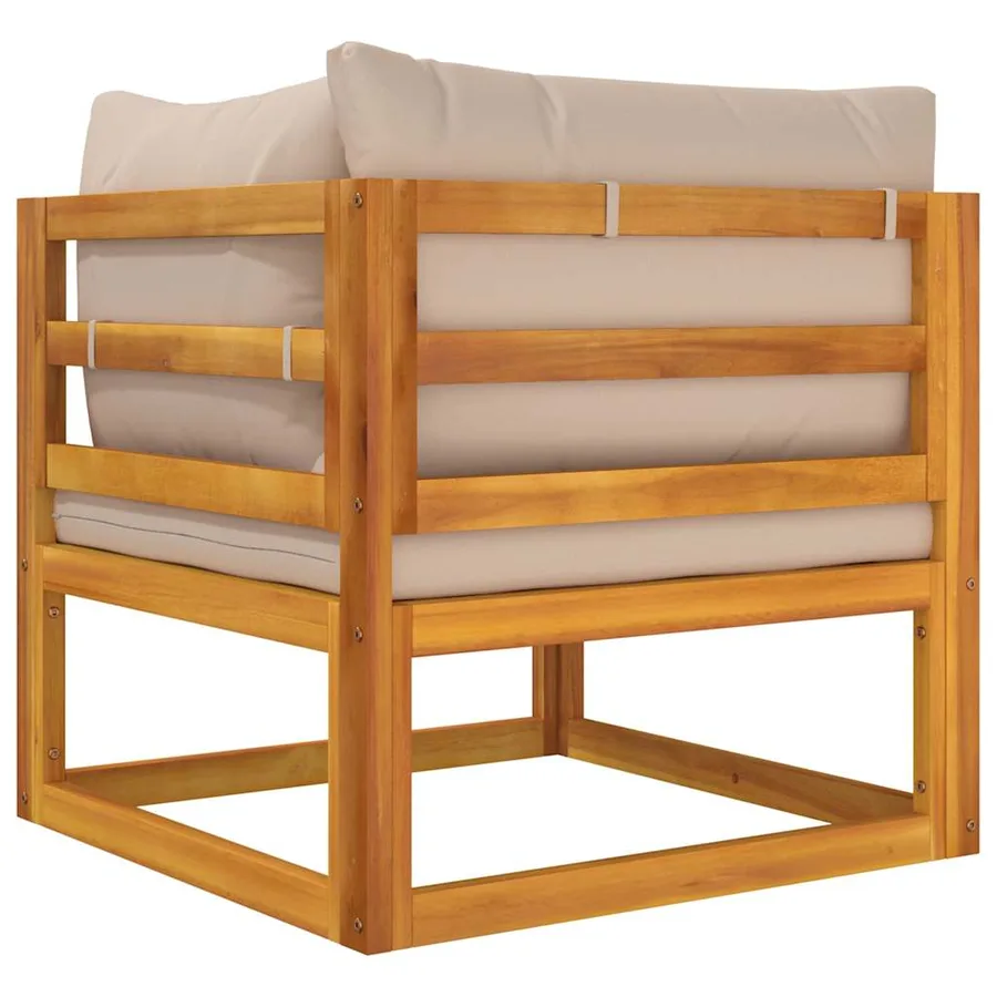 Salon de jardin avec coussins 2 pcs bois massif acacia - 10