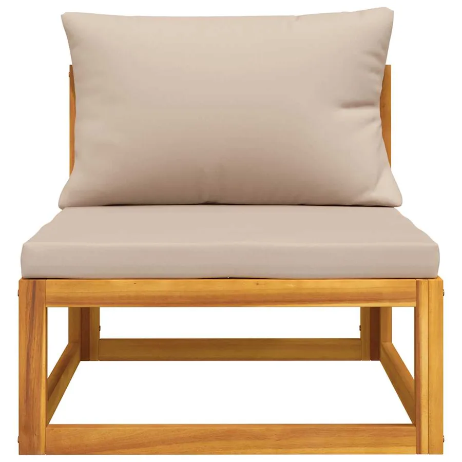 Salon de jardin avec coussins 2 pcs bois massif acacia - 4
