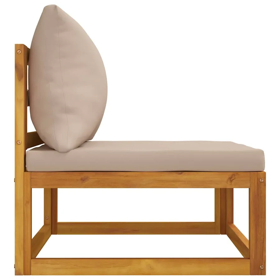 Salon de jardin avec coussins 2 pcs bois massif acacia - 5