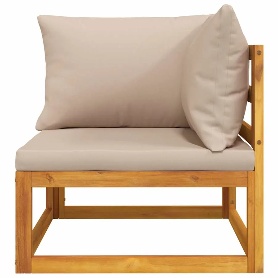 Salon de jardin avec coussins 2 pcs bois massif acacia - 9