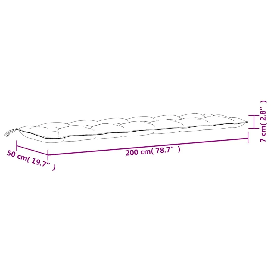 Coussins de banc de jardin lot de 2 multicolore 200x50x7 cm - 9