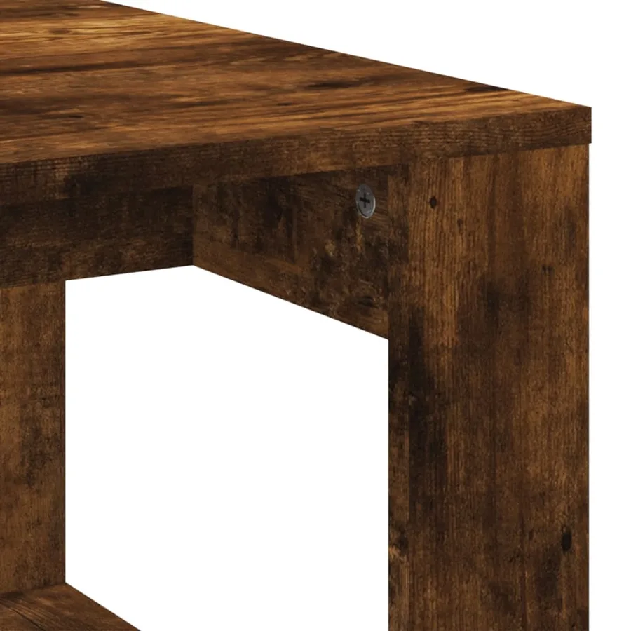 Table basse chêne fumé 102x50x35 cm bois d'ingénierie - 7