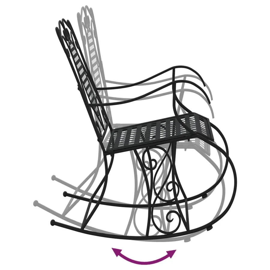 Banc à bascule 84 cm noir acier - 6