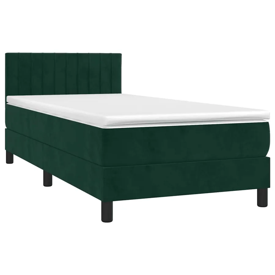 Sommier à lattes de lit avec matelas Vert foncé 90x200 cm - 3