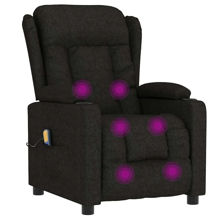 Fauteuil de massage Noir Tissu - 7