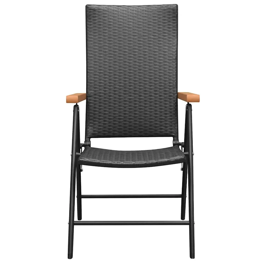 Chaises empilables de jardin lot de 2 Résine tressée Noir - 3