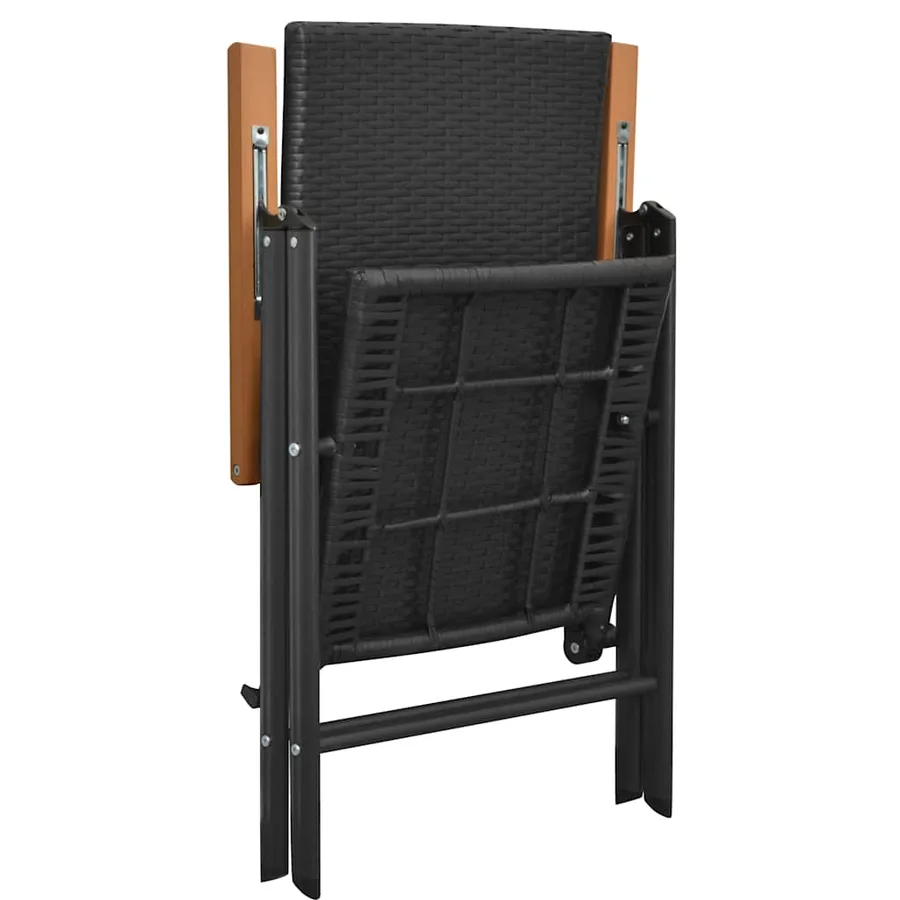 Chaises empilables de jardin lot de 2 Résine tressée Noir - 5