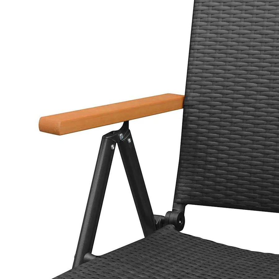 Chaises empilables de jardin lot de 2 Résine tressée Noir - 6