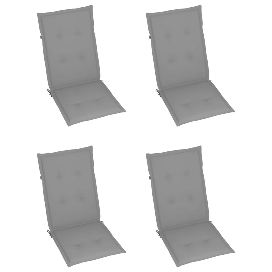 Chaises inclinables de jardin lot de 3 et coussins Bois acacia - 6