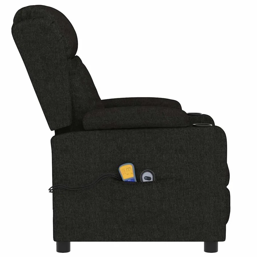 Fauteuil électrique de massage Noir Tissu - 5