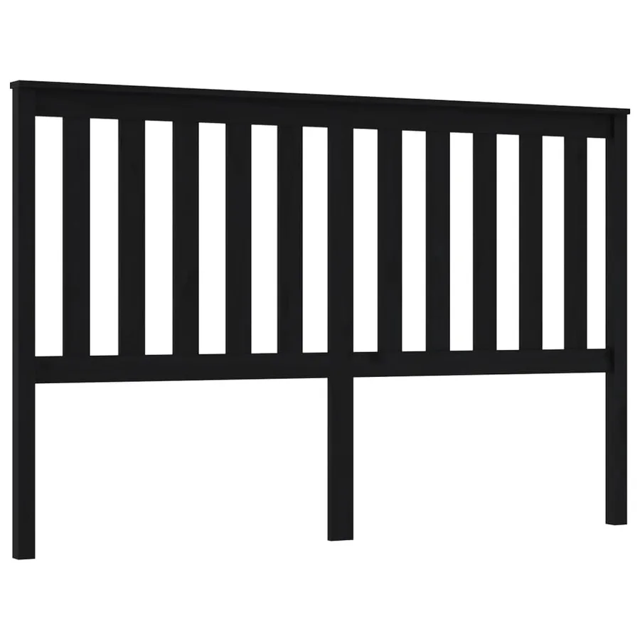 Tête de lit Noir 166x6x101 cm Bois massif de pin - 2