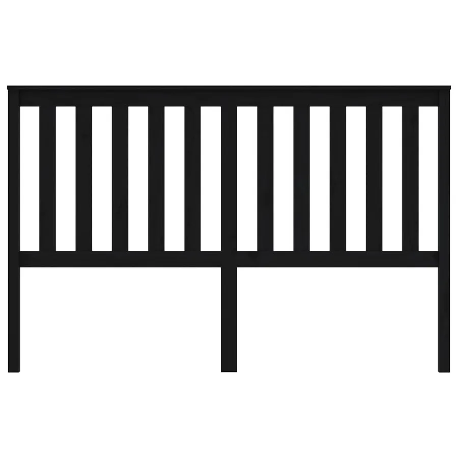 Tête de lit Noir 166x6x101 cm Bois massif de pin - 3