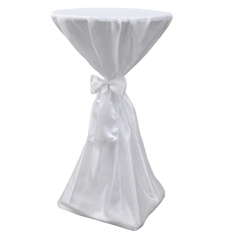 Housse de table blanche avec ruban 60 cm 2 pièces - 4