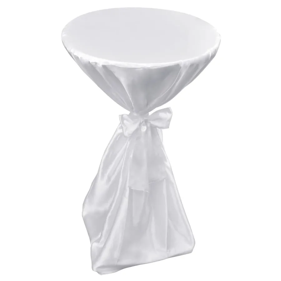 Housse de table blanche avec ruban 60 cm 2 pièces - 5