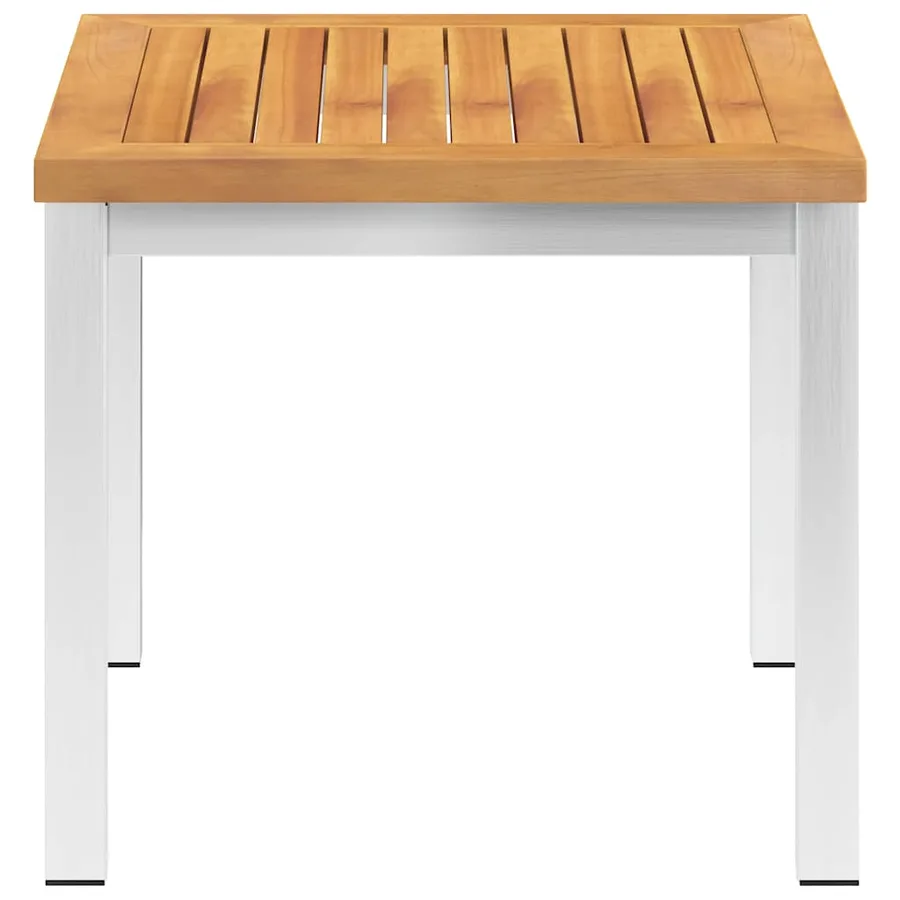 Table d'appoint de jardin 45x45x38 cm Bois d'acacia et inox - 2